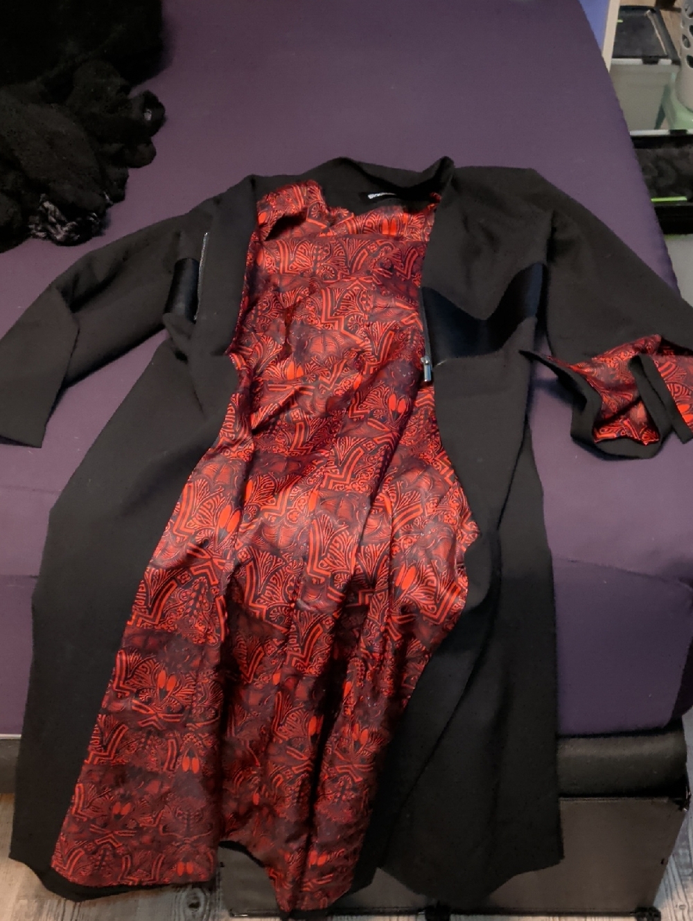 Black Milk Clothing Black Cursed Bats Trenchcoat - Picture 3 of 5